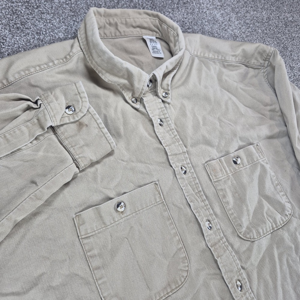 Wrangler FR Shirt Mens 3XL TALL Workwear Flame‎ Resistant Tan